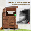 Outsunny Wooden Garden Storage Shed w/Double Doors and Shelves, Mixed-Brown