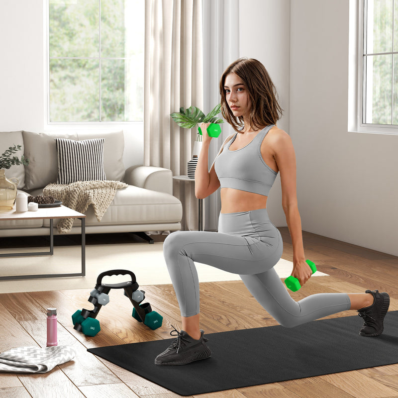 SPORTNOW Dumbbells Set with Carry Storage Rack, 2 x 1kg, 2 x 3kg, 2 x 5kg