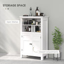 HOMCOM Modern Bathroom Storage Cabinet With Open Shelves, White