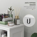 HOMCOM Modern Bathroom Storage Cabinet With Open Shelves, White