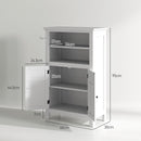 HOMCOM Modern Bathroom Storage Cabinet With Open Shelves, White