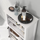 HOMCOM Modern Bathroom Storage Cabinet With Open Shelves, White