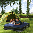 Outsunny King Inflatable Mattress with Electric Pump and Integrated Pillow