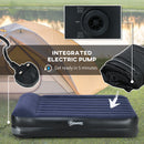 Outsunny King Inflatable Mattress with Electric Pump and Integrated Pillow