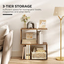 HOMCOM Side Table, Narrow End Table with Storage Shelves, Rustic Brown