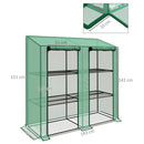 Outsunny Mini Green House with 3 Tier Shelves, 151H x 143W x 46Dcm, Green