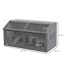 PawHut Wooden Hamster Cage For Gerbils W/ Suspension Bridge, Ladders