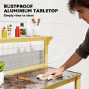 Outsunny Wooden Potting Bench Table with Aluminium Worktop