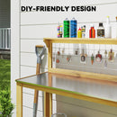 Outsunny Wooden Potting Bench Table with Aluminium Worktop