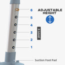 HOMCOM EVA Padded Shower Stool With Back And Arms 4 Suction Foot Pads Blue