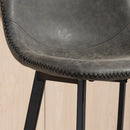 HOMCOM Bar Stools Set of 2, Bar Chairs with Back and Steel Legs, Grey