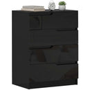 HOMCOM 4 Drawer Chest of Drawers for Bedroom, 60 x 40 x 85cm, Black