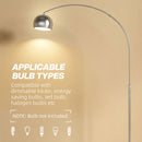 HOMCOM Arc Floor Lamp For Living Room, Free Standing Tall Lamp, Silver Tone