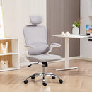 HOMCOM High Back Mesh Computer Desk Chair With Lumbar Support, Grey