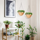 HOMCOM Artificial Flowers in Basket Set of 2 with PE Leaves and 18 Flowers