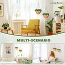 HOMCOM Artificial Flowers in Basket Set of 2 with PE Leaves and 18 Flowers