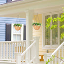 HOMCOM Artificial Flowers in Basket Set of 2 with PE Leaves and 18 Flowers