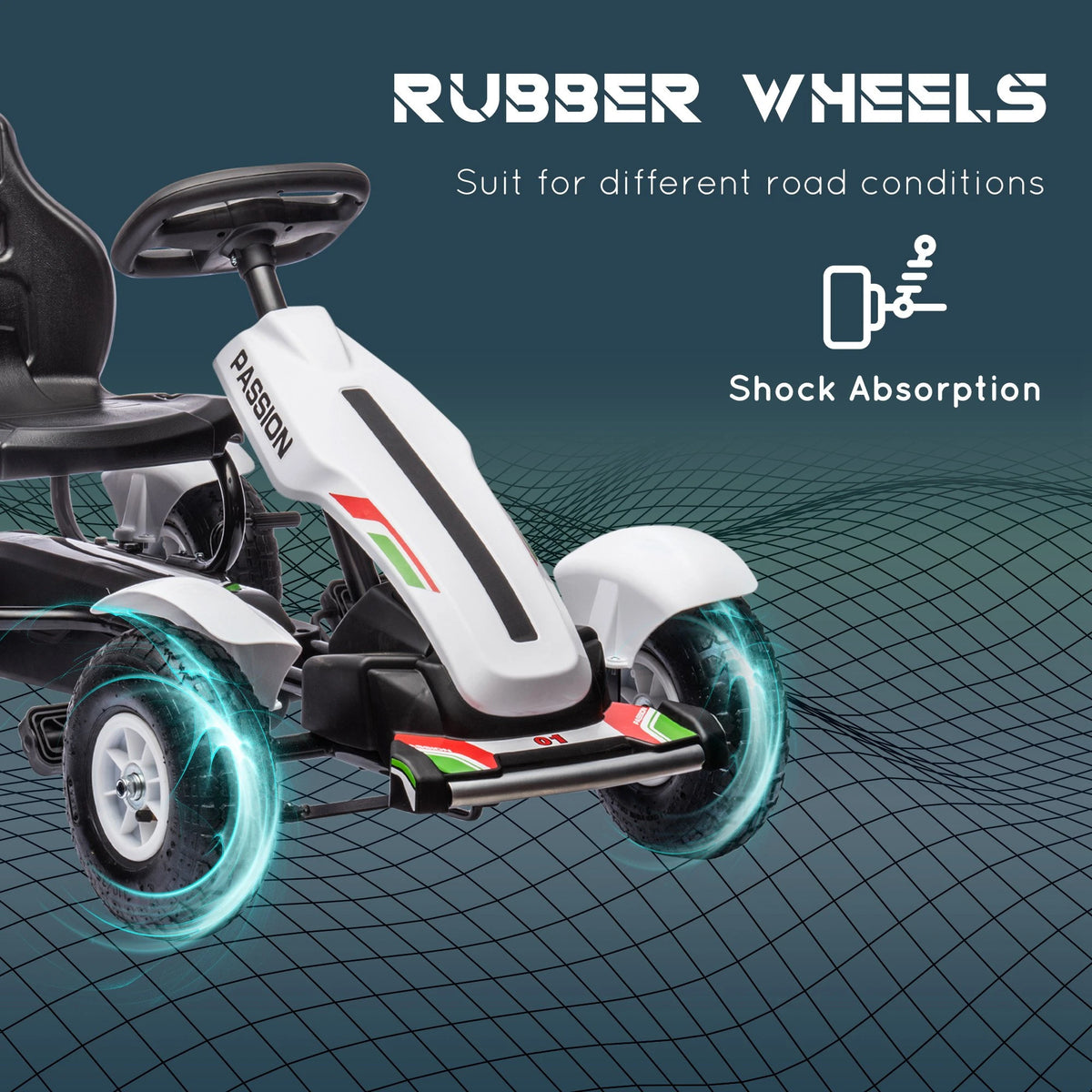 HOMCOM Children Pedal Go Kart For Ages 5-12 Years