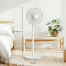 HOMCOM 40 Cm Standing Pedestal Fan, Quiet Electric Cooling Floor Fan, White
