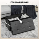 HOMCOM Storage Ottoman Bench, 89L PU Leather Folding Foot Rest, Black