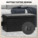 HOMCOM Storage Ottoman Bench, 89L PU Leather Folding Foot Rest, Black