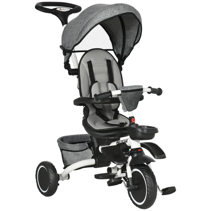 HOMCOM Multifunctional Children's Tricycle -  Grey