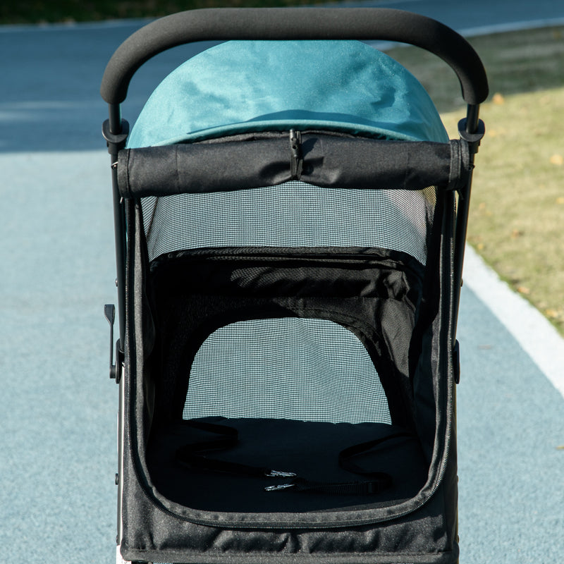 PawHut Dog Stroller For XS Dogs, S Dogs, Cats With Rain Cover