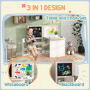 AIYAPLAY 3 in 1 Kids Table and Chair Set with Whiteboard and Blackboard