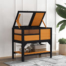 PawHut Wooden Tortoise House w/ Run, Shelter, Shelf, Lamp Holder, Yellow