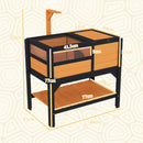 PawHut Wooden Tortoise House w/ Run, Shelter, Shelf, Lamp Holder, Yellow