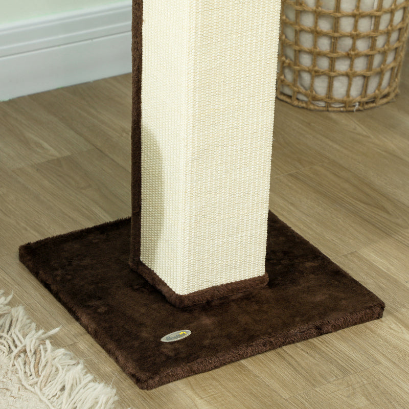 PawHut 81cm Cat Scratching Post w/ Sisal Rope, Hanging Ball Soft Plush