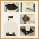 PawHut 81cm Cat Scratching Post w/ Sisal Rope, Hanging Ball Soft Plush