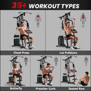 HOMCOM Multi Home Gym Machine with 65kg Weights for Strength Training Black