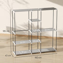 HOMCOM Open Portable Wardrobe, Clothes Rack with 8 Shelves, Light Grey