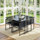 Outsunny Garden Dining Set, Outdoor Table and Chairs with Foldable Backrest