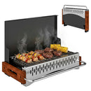 Outsunny Charcoal BBQ Grill Folding Barbecue Grill for Camping Black
