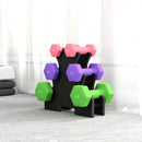 SPORTNOW Hex Dumbbells Set With Dumbbell Rack,  2 X 1kg, 2 X 2kg, 2 X 3kg