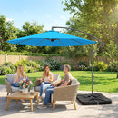 Outsunny 3(m) Banana Parasol Cantilever Umbrella Garden W/ Base Weights