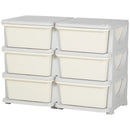 HOMCOM Kids Storage Unit, with Six Drawers - Cream