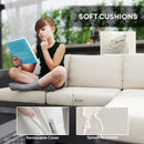 Outsunny 4 Seater Rattan Sofa Set With Footstool Thick Cushions