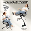HOMCOM Ergonomic Office Chair, Mesh Desk Chair With Lumbar Support, Footrest