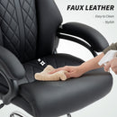HOMCOM PU Leather Office Chair with Spring Padding Swivel Wheels