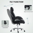HOMCOM PU Leather Office Chair with Spring Padding Swivel Wheels