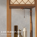 HOMCOM Modern Floor Lamp Light With 3 Shelves Fabric Lampshade