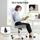 HOMCOM Ergonomic Office Chair, Computer Chair with Foldable Backrest, Grey