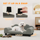 PawHut Dog Sofa Bed, Cat Sofa with Backrest, Armrest, for Small Dogs
