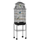PawHut Metal Bird Cage W/ Perch, Food Container, Handle, For Finch, Canary