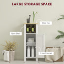 kleankin Narrow Bathroom Storage Cabinet with Open Shelf, White