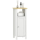 kleankin Narrow Bathroom Storage Cabinet with Open Shelf, White