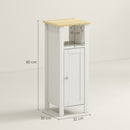 kleankin Narrow Bathroom Storage Cabinet with Open Shelf, White